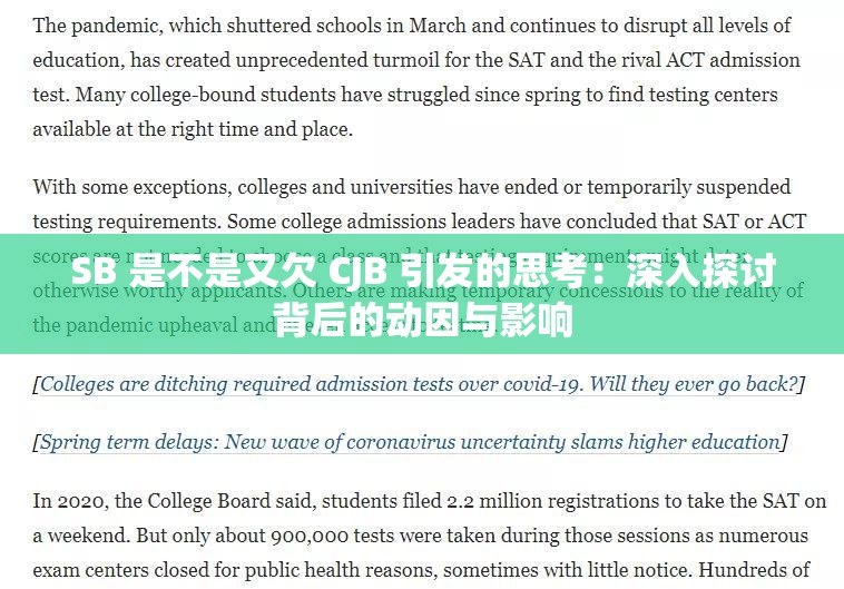 SB 是不是又欠 CJB 引发的思考：深入探讨背后的动因与影响